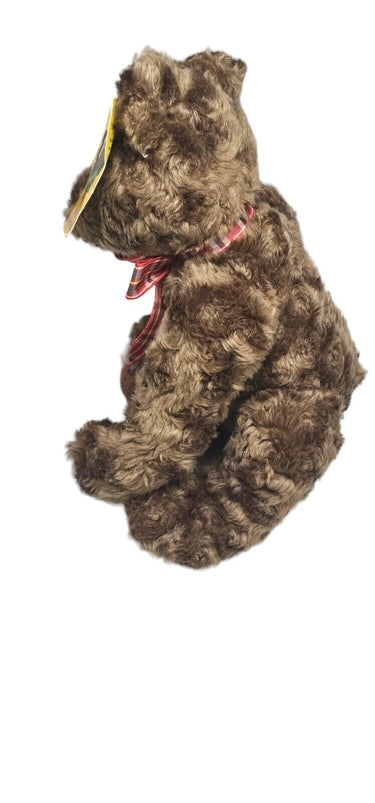 Animal Adventure Brown Plush Teddy Bear w/ Plaid Bow Tie-Fully Jointed 12